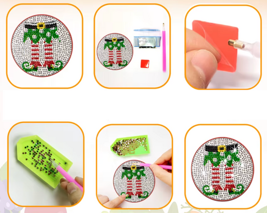 Porta Copos de Pintura com Diamantes - Natalino