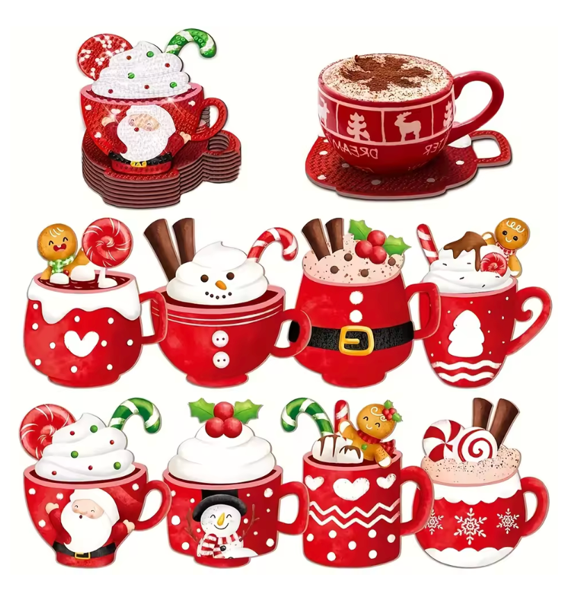 Porta Copos de Pintura com Diamantes - Natalino