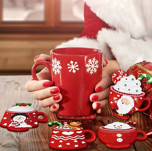 Porta Copos de Pintura com Diamantes - Natalino