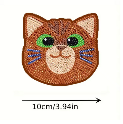 Porta Copos de Pintura com Diamantes - Gatinhos